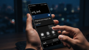 Dark mode enabled on smartphone to save battery life